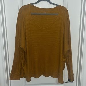 Long sleeve waffle shirt